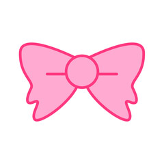 Cute pink ribbon, digital art illustration