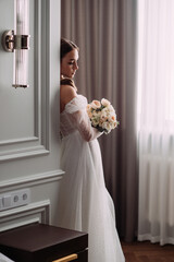 The image features a person wearing a wedding dress indoors 6490.
