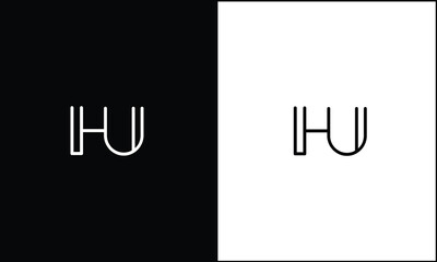 HU, UH, H,U , Abstract Letters Logo Monogram