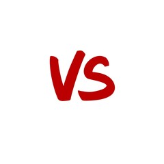 VS Versus icon logo Battle , fight  headline white background red color