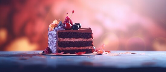 Blurred background featuring a plain cake