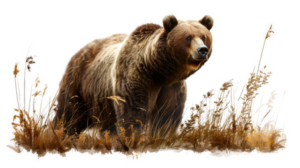 Grizzly bear - Transparent background, Cut out - obrazy, fototapety, plakaty