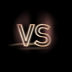 VS Versus glowing icon logo Battle , fight  headline black background