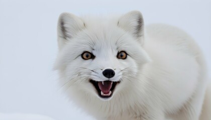 An Arctic Fox With Its Whiskers Trembling With Exc