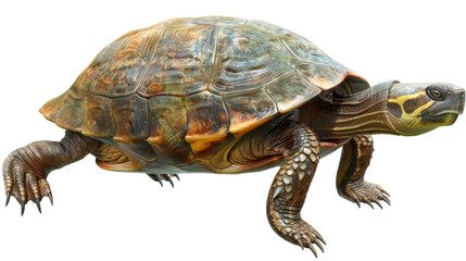 Obraz premium Turtle with a smooth shell head - Transparent background, Cut out