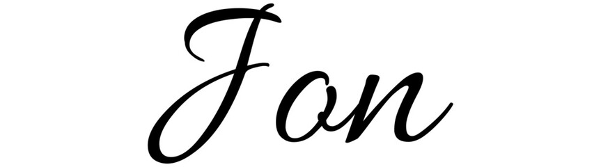 Jon - black color - name written - ideal for websites,, presentations, greetings, banners, cards,, t-shirt, sweatshirt, prints, cricut, silhouette, sublimation	

