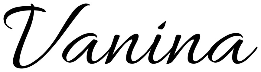 Vanina - black color - name written - ideal for websites,, presentations, greetings, banners, cards,, t-shirt, sweatshirt, prints, cricut, silhouette, sublimation	

