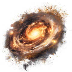 Fototapeta premium Spiral Galaxy With Stars - Transparent background, Cut out