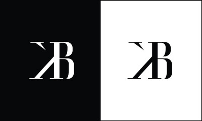 Alphabet Letters KB, BK,  Initials Logo Monogram