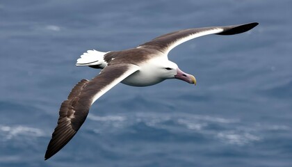 Fototapeta na wymiar An Albatross With Its Wings Gliding Silently Throu