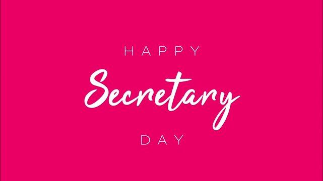 Happy Secretary Day. Holiday concept. Video for background