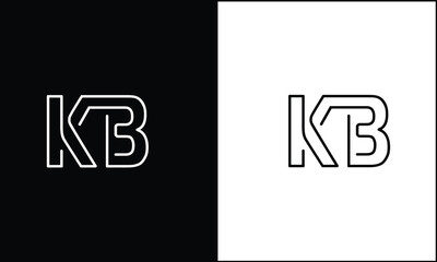 Alphabet Letters KB, BK,  Initials Logo Monogram
