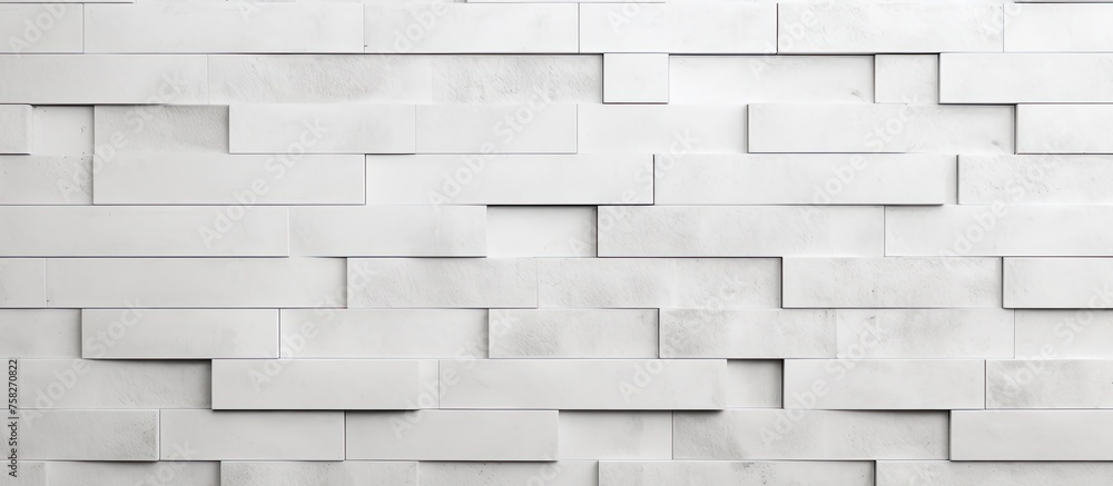 Poster a close up of a white brick wall with a maze pattern, showcasing the intricate design of the rectang