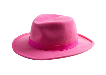 Pink hat isolated on a transparent background. Top view.
