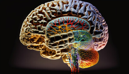 3d rendered illustration of a brain - obrazy, fototapety, plakaty