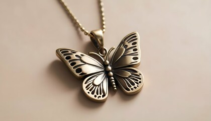 A Pendant Necklace Featuring A Delicate Butterfly Upscaled 9