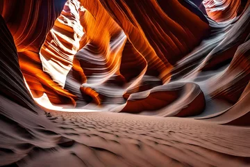 Fototapeten Intricate patterns carved by nature in Antelope Canyon © Goshi