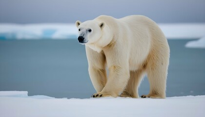 A Polar Bear With Its Eyes Wide Spotting A Potent - obrazy, fototapety, plakaty
