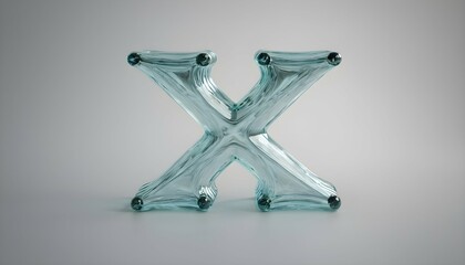 Fototapeta na wymiar Letter X Made Of Glass Upscaled 7