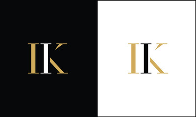 Alphabet Letters KI, IK,   Initials Logo Monogram