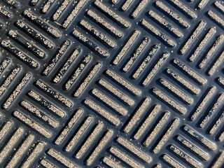 baldosa de cemento con pintura negra pavimento con dibujo geométrico en la acera con textura IMG_5580-as24 - 758273659