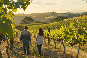 Sunset Stroll in the Vineyards