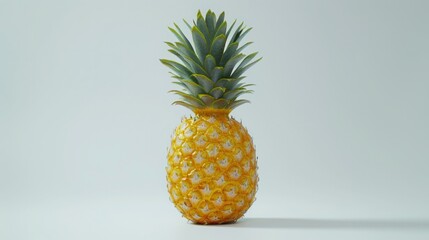 pineapple on a white background, copy space, 16:9