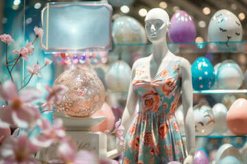 Spring Fashion Display with Easter Theme