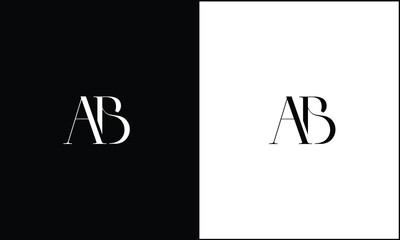Alphabet Letters AB, BA,  Initials Logo Monogram