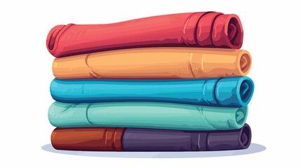 A stack of neatly folded t-shirts in vibrant colors