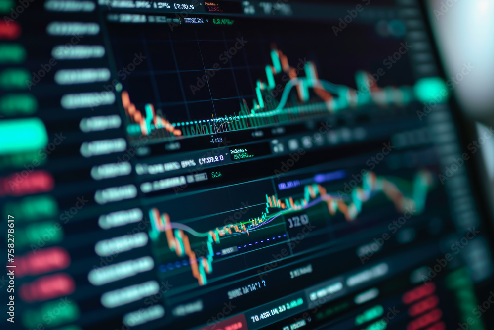 Poster close-up of a computer screen showing a cryptocurrency trading platform