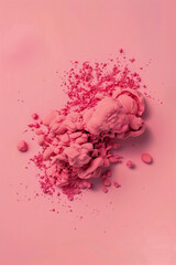Vibrant Fusion: Pink and Red Powder Explosion