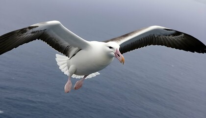 An Albatross With Its Wings Flapping Powerfully G