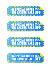 Big Easter sale blue long stickers set. Sale 55%, 65%, 75%, 85% off discount