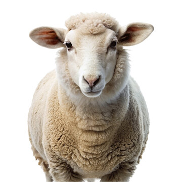 Portrait sheep isolated on Transparent background.