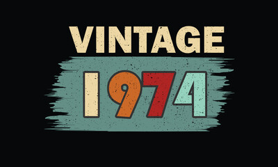  t shirt design 1974 vintage retro