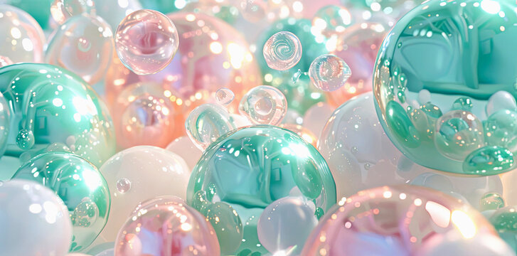 Fantastic background of colored bubbles. Calming Rhythms. Ideas for your design. Spheres pattern