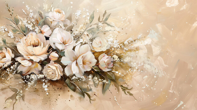 Painted wedding flower bouquet