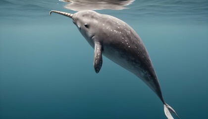 A Narwhal The Unicorn Of The Sea With Its Long T