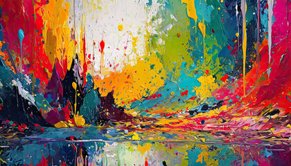 Abstract colorful background with splashes - obrazy, fototapety, plakaty