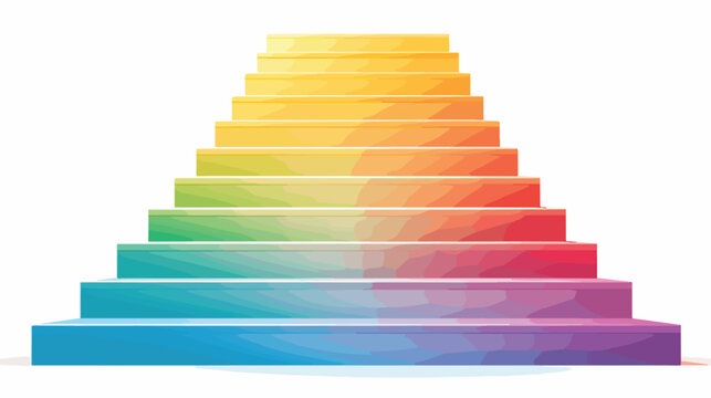 A staircase with colorful steps leading up to a bri