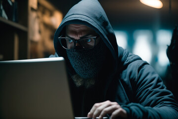 A hacker planning a cyber attack