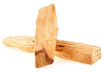 Palo Santo incense wood sticks isolated on a white background. Bursera Graveolens. - 758285645