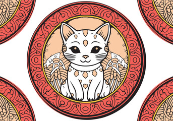 Mandala of chinese cat