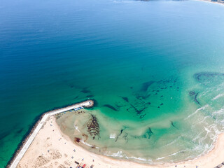 Aerial view of back sea coast near Arkutino beach, Bulgaria - 758286465