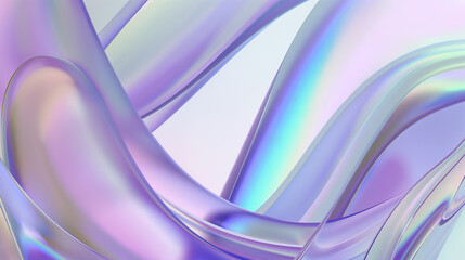 Fototapeta premium Vibrant colorful curve dynamic fluid glass texture for wallpaper presentations, websites, social media. 3D colorful glass background. Trendy graphic design, holographic wavy glass. Selective focus