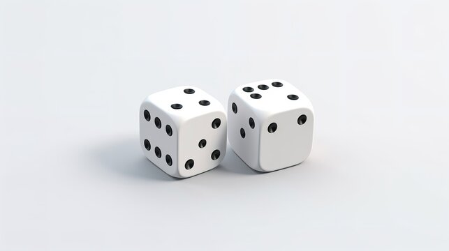 Two Dice with Black Dots Cut-Out (8K)

