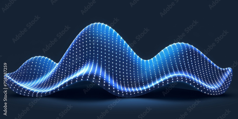 Aufkleber Dynamic Waves of Cyber Energy Undulate in a Rhythmic Dance of Technology and Data, Generative AI