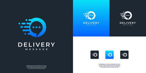 online shop logo design. Simple logo for media, online, app, message and etc.