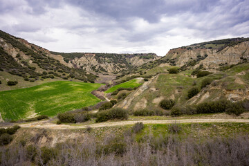 Fototapeta premium Kula Fairy Chimneys, Kula Geopark at location Manisa, Turkey. Kula Volcanic Geopark, also known as Kuladoccia (Kuladokya).